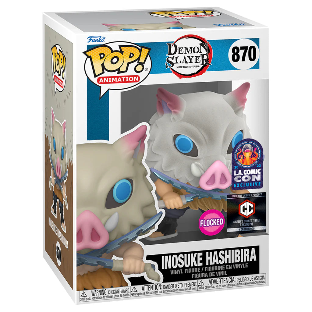 Demon Slayer: Kimetsu no Yaiba Inosuke Hashibira (Flocked) Funko Pop! Vinyl Figure #870 - Chalice Exclusive