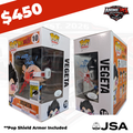 Dragon Ball Z Vegeta Funko Pop! #10 2019 SDCC Double Sticker Signed & Quoted By Christopher Sabat