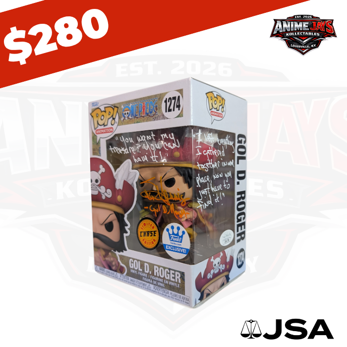One Piece Gol D. Roger Funko Pop! Vinyl Figure #1274 Chase - Signed & Quoted By Sean Hennigan