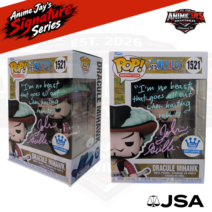 One Piece Dracule Mihawk Funko Pop! Vinyl Figure #1521 Signed & Quoted By John Gremillion