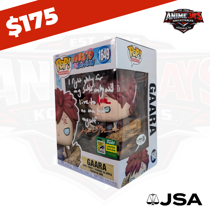 Naruto: Shippuden Gaara Funko Pop! Vinyl Figure #1649 Signed & Quoted By Liam O'Brien