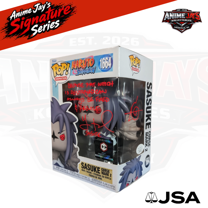 Naruto: Shippuden Sasuke Curse Mark 2 Funko Pop! Vinyl Figure #1664 Chalice Exclusive Signed & Quoted By Yuri Lowenthal