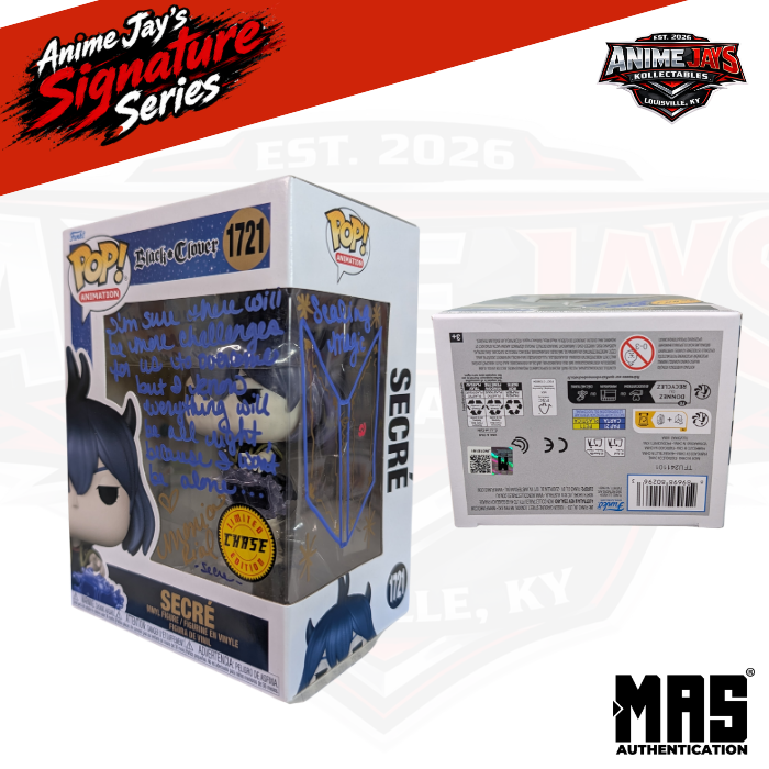 Black Clover Secre Funko Pop! Vinyl Figure #1721 Chase - Signed & Quoted By Monica Rial