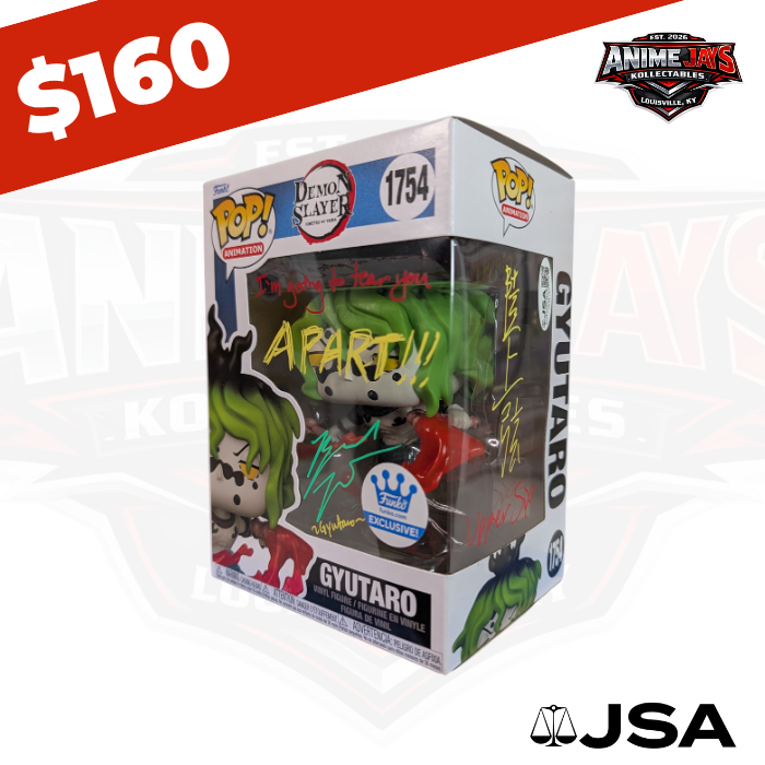 Demon Slayer: Kimetsu no Yaiba Gyutaro Funko Pop! Vinyl Figure #1754 Signed & Quoted By Brandon McInnis