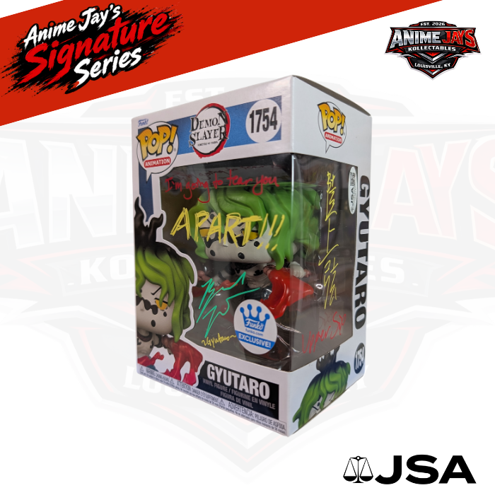 Demon Slayer: Kimetsu no Yaiba Gyutaro Funko Pop! Vinyl Figure #1754 Signed & Quoted By Brandon McInnis