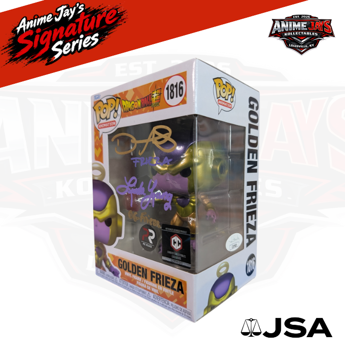 Dragon Ball Super: Golden Friza Funko Pop! #1816 - Signed By Linda Young & Daman Mills