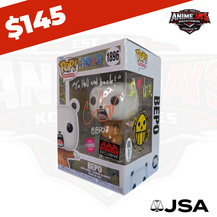 One Piece Bepo Funko Pop! Vinyl Figure #1896 Flocked Signed & Quoted By Cris George