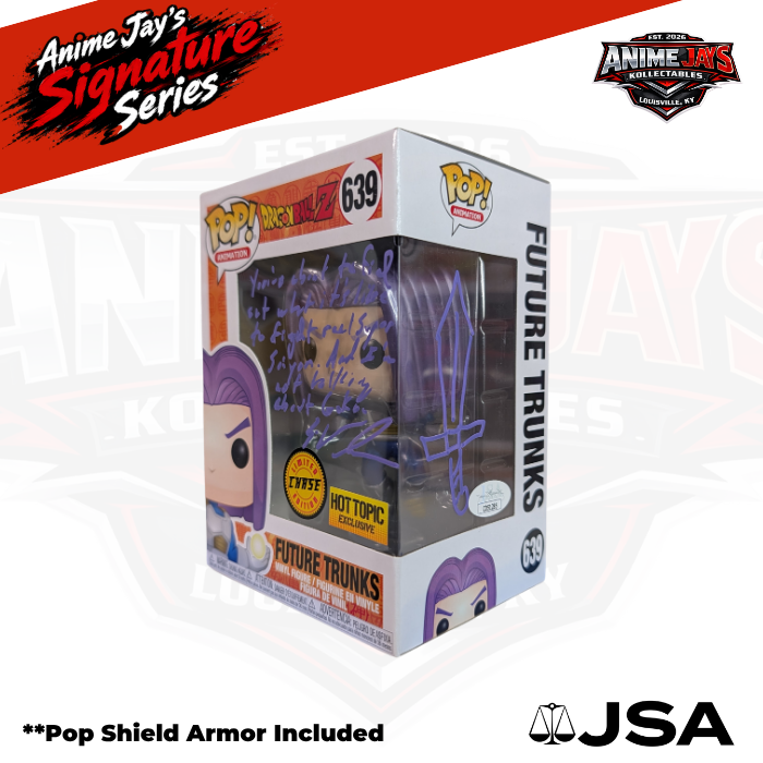 Dragon Ball Z Future Trunks Funko Pop! #639 Chase Signed & Quoted By Eric Vale - Hot Topic Exclusive