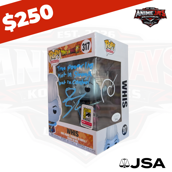 Dragon Ball Super: Whis Funko Pop! #317 2018 SDCC Signed & Quoted By Ian Sinclair