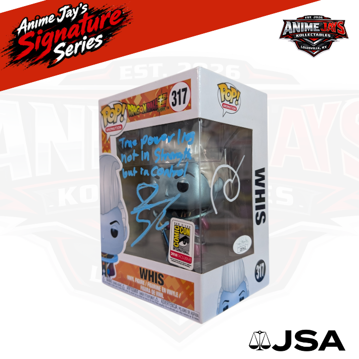 Dragon Ball Super: Whis Funko Pop! #317 2018 SDCC Signed & Quoted By Ian Sinclair