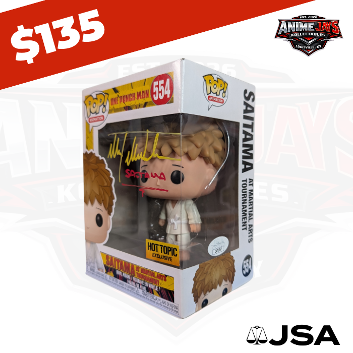 One Punch Man Saitama Funko Pop! Vinyl Figure #554 - Hot Topic Exclusive Signed By Max Mittelman