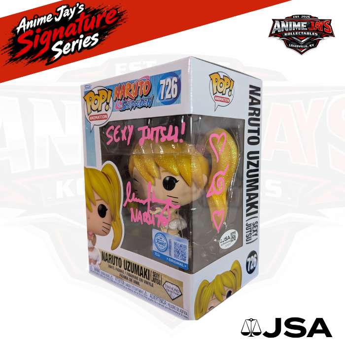 Naruto: Shippuden Naruto Uzumaki Sexy Jujtsu Funko Pop! Vinyl Figure #726 Signed & Quoted By Maile Flanagan