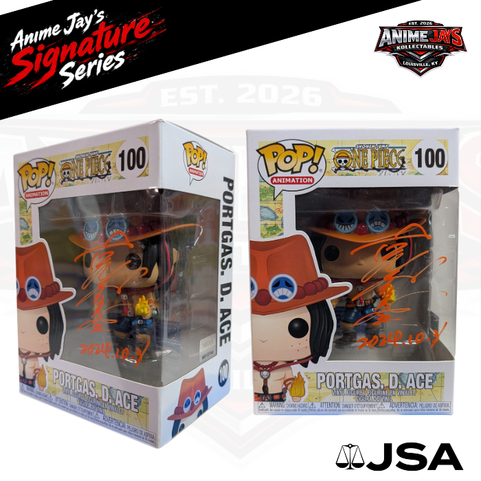 One Piece: Portgas D. Ace Funko Pop! Vinyl Figure #100 Signed By JVA Toshio Furukawa