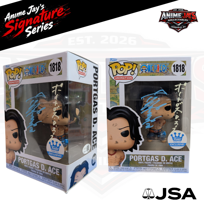 One Piece: Portgas D. Ace Funko Pop! Vinyl Figure #1818 Signed & Quoted By JVA Toshio Furukawa