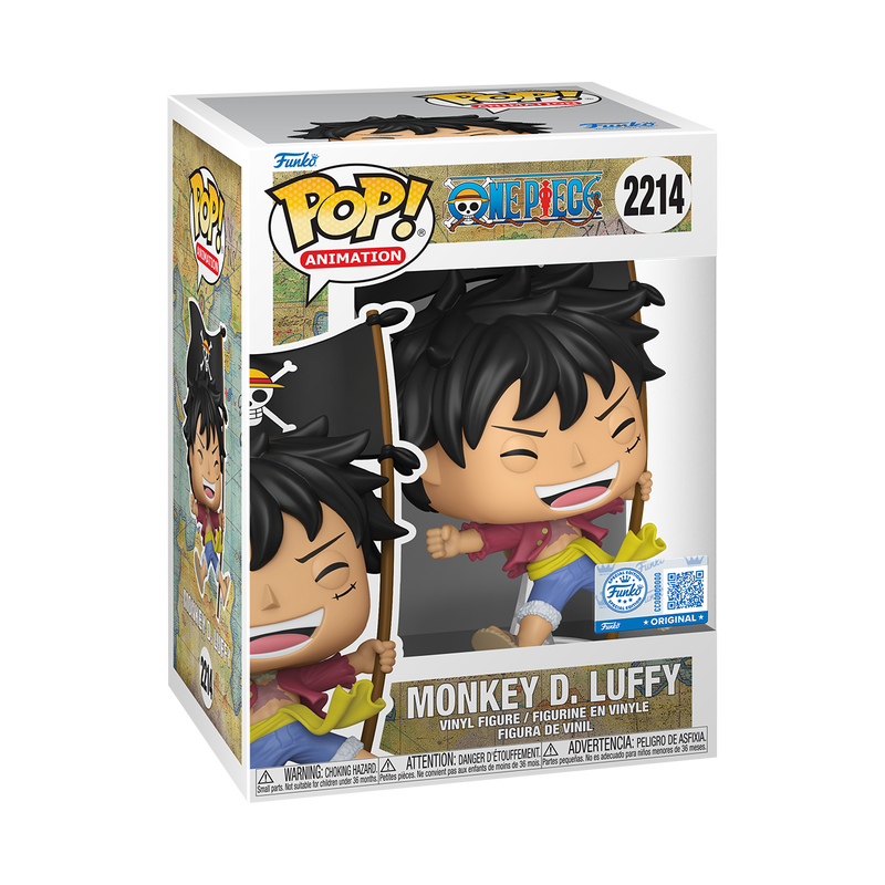 One Piece Monkey D. Luffy with Flag Funko Pop! Vinyl Figure #2214 - Entertainment Earth Exclusive