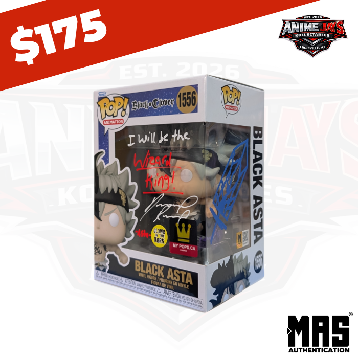 Black Clover Black Asta Funko Pop! Vinyl Figure #1556 GITD Signed & Quoted By Dallas Reid #3