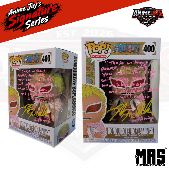 One Piece Donquixote Doflamingo Funko Pop! Vinyl Figure #400 Signed & Quoted By Robert McCollum