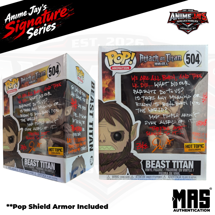 Attack On Titan: Beast Titan Pop! Vinyl Figure #504 Signed & Quoted By Jason Liebrecht