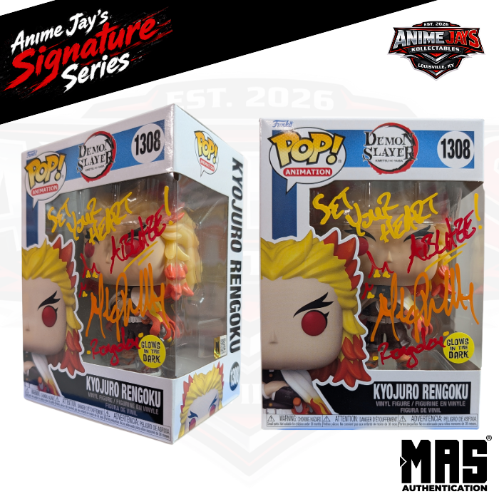 Demon Slayer: Kyojuro Rengoku Funko Pop! Vinyl Figure #1308 Signed & Quoted By Mark Whitten