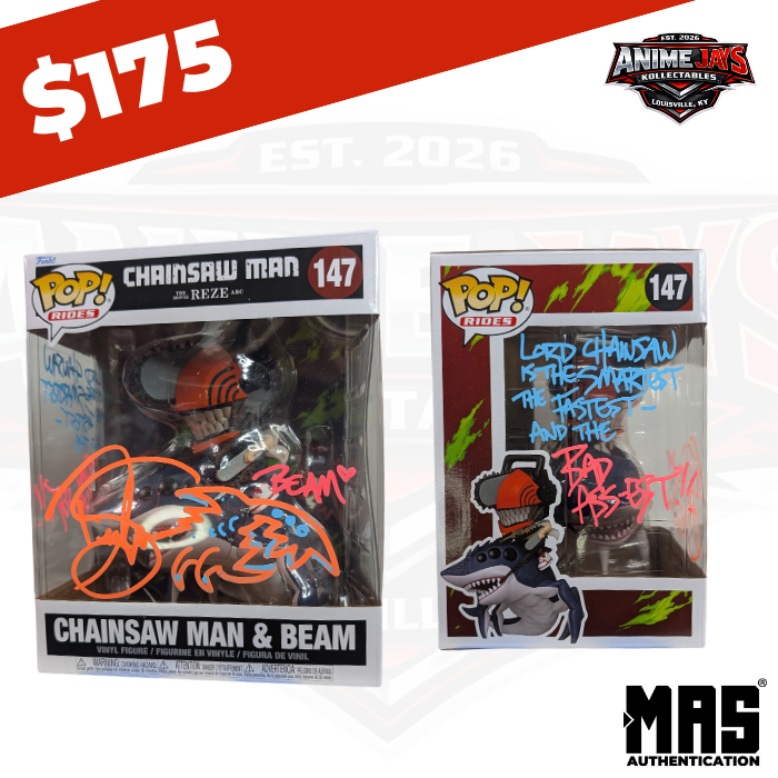 Chainsaw Man: Reze Arc Chainsaw Man and Beam Funko Pop! Ride Deluxe #147 Signed & Quoted By Derick Snow #2