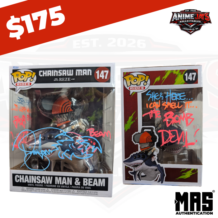 Chainsaw Man: Reze Arc Chainsaw Man and Beam Funko Pop! Ride Deluxe #147 Signed & Quoted By Derick Snow #1
