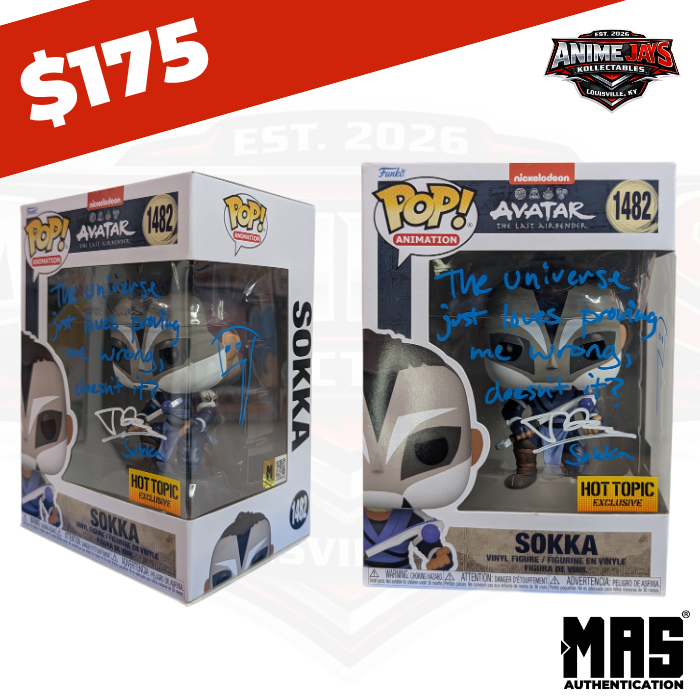 Avatar Last Airbender: Sokka Funko Pop! Vinyl Figure #1482 Signed & Quoted By Jack De Sena