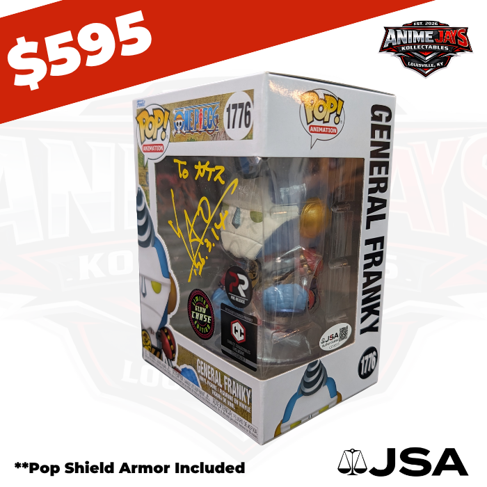 One Piece Generak Franky Funko Pop! Vinyl Figure #1776 Pre-release Chase - Signed & Quoted By Kazuki Yao