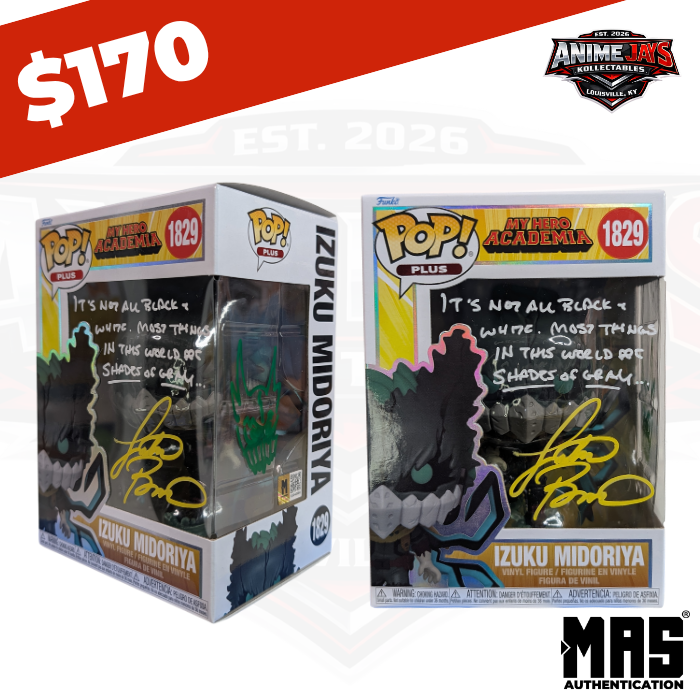 My Hero Academia Izuku Midoriya Funko Pop Vinyl Figure Plus #1829 Signed & Quoted By Justin Briner #1