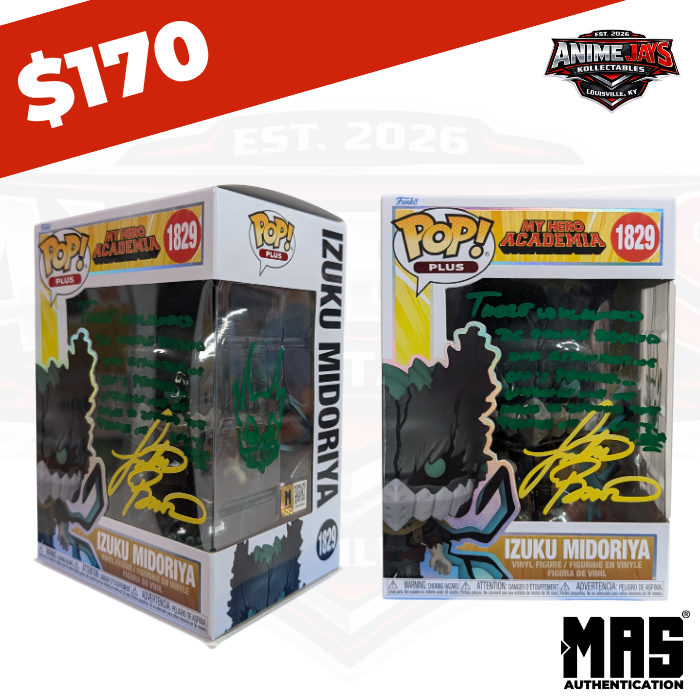 My Hero Academia Izuku Midoriya Funko Pop Vinyl Figure Plus #1829 Signed & Quoted By Justin Briner #2