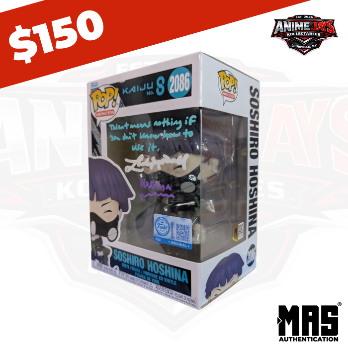 Kaiju No. 8 Soshiro Hoshina Funko Pop! Vinyl Figure #2086 Signed & Quoted By Landon McDonald