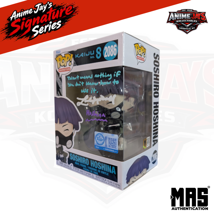 Kaiju No. 8 Soshiro Hoshina Funko Pop! Vinyl Figure #2086 Signed & Quoted By Landon McDonald