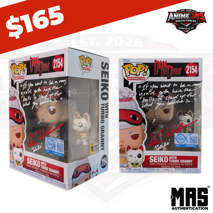 Dandadan Seiko With Turbo Granny Funko Pop! Vinyl Figure #2154 Signed & Quoted By Kari Wahlgren