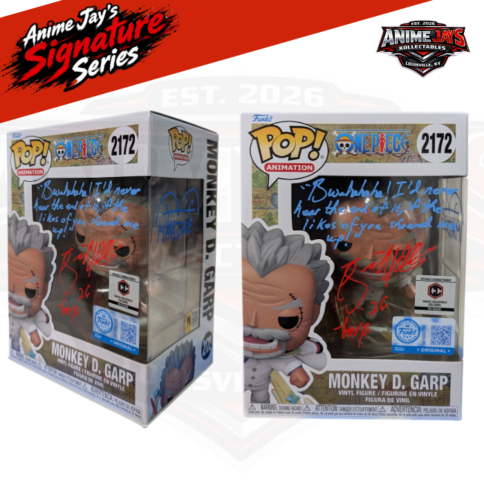 One Piece Monkey D. Garp Funko Pop! Vinyl Figure #2172 Signed & Quoted By Brian Mathis