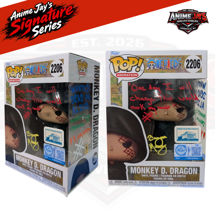 Monkey D. Dragon Funko #2206 Athen Greece Excl. Signed & Quoted By Bryan Massey