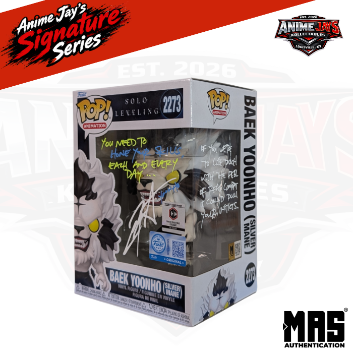 Solo Leveling Baek Yoonho Silver Mane Funko Pop! Vinyl Figure #2273 Signed & Quoted By Chris Sabat #3