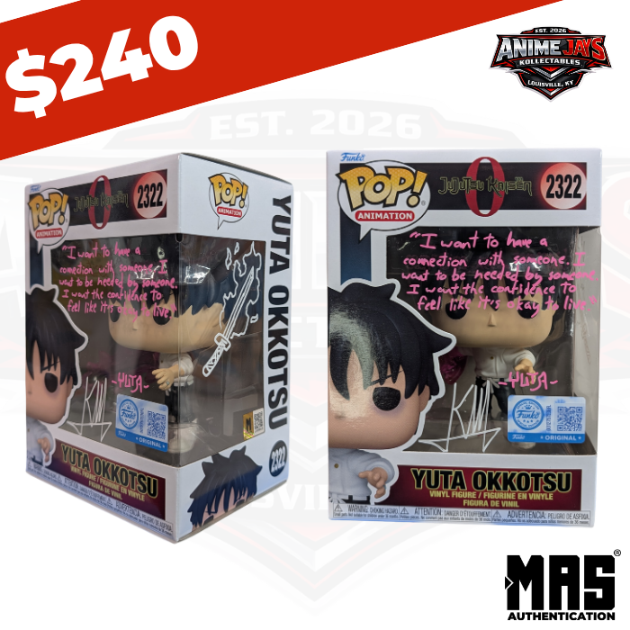Jujutsu Kaisen 0 Yuta Okkotsu Funko Pop! Vinyl Figure #2322 Signed & Quoted By Kayleigh McKee #2