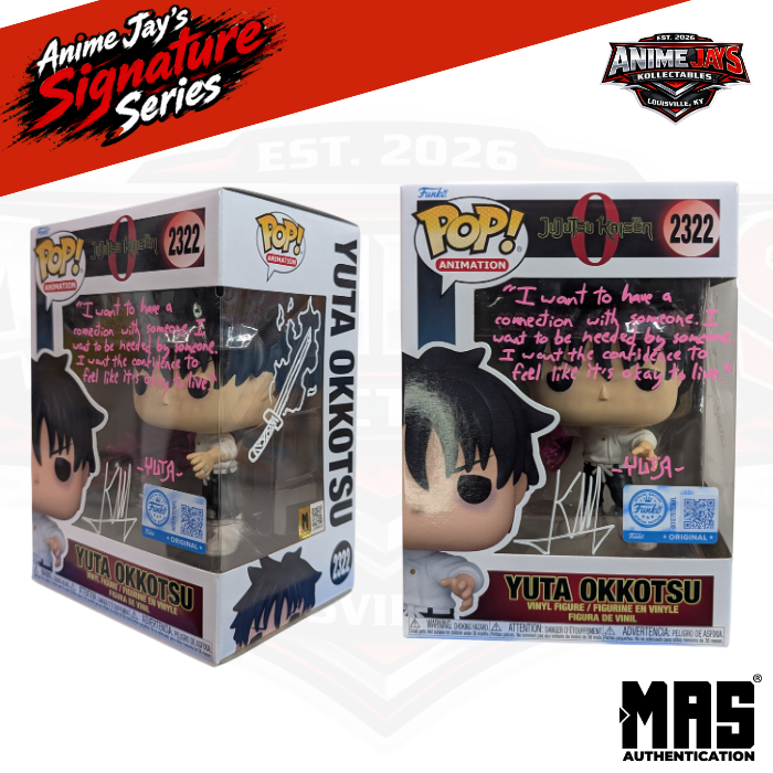 Jujutsu Kaisen 0 Yuta Okkotsu Funko Pop! Vinyl Figure #2322 Signed & Quoted By Kayleigh McKee #2