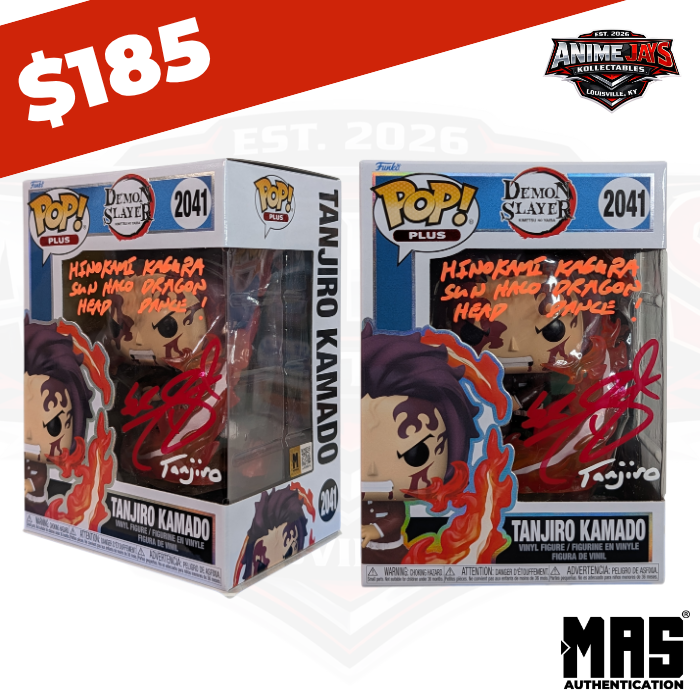 Demon Slayer Tanjiro Kamado (Dancing Flash) Funko Pop! Vinyl Figure Plus #2041 Signed & Quoted By Zach Aguilar