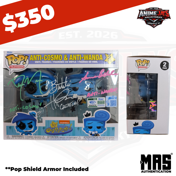 Fairly Odd Parents: Anti Cosmo & Anti Wanda Funko Pop! 2 Pack Triple Signed By Susanne Blakeslee, Daran Norris & Butch Hartman