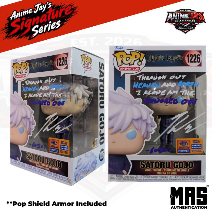 Jujutsu Kaisen Satoru Gojo Funko Pop! Vinyl Figure #1226 WonderCon Signed & Quoted By Kaiji Tang