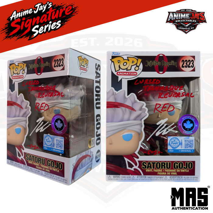 Jujutsu Kaisen Satoru Gojo Funko Pop! Vinyl Figure #2323 Canada Exclusive Signed & Quoted By Kaiji Tang