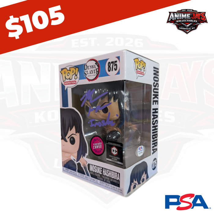 Demon Slayer: Kimetsu no Yaiba Inosuke Hashibira Funko Pop! Vinyl Figure #875 Chase Signed By Bryce Papenbrook
