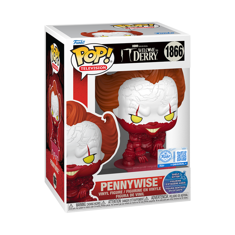 It: Welcome to Derry Pennywise Bloody Shelf Sitter Funko Pop! Vinyl Figure #1866 - Entertainment Earth Exclusive