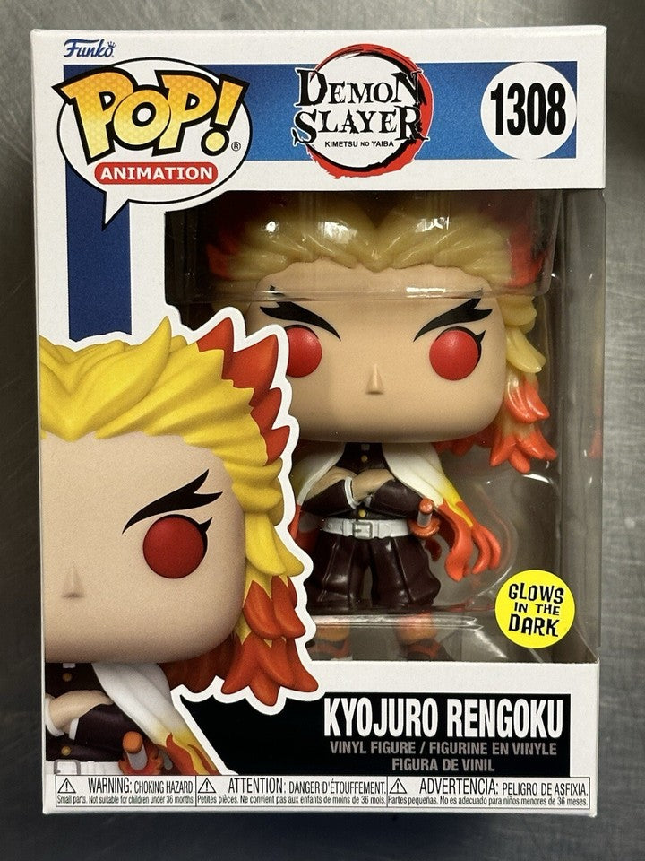 Demon Slayer: Kimetsu no Yaiba Kyojuro Rengoku Funko Pop! Vinyl Figure #1308 GITD