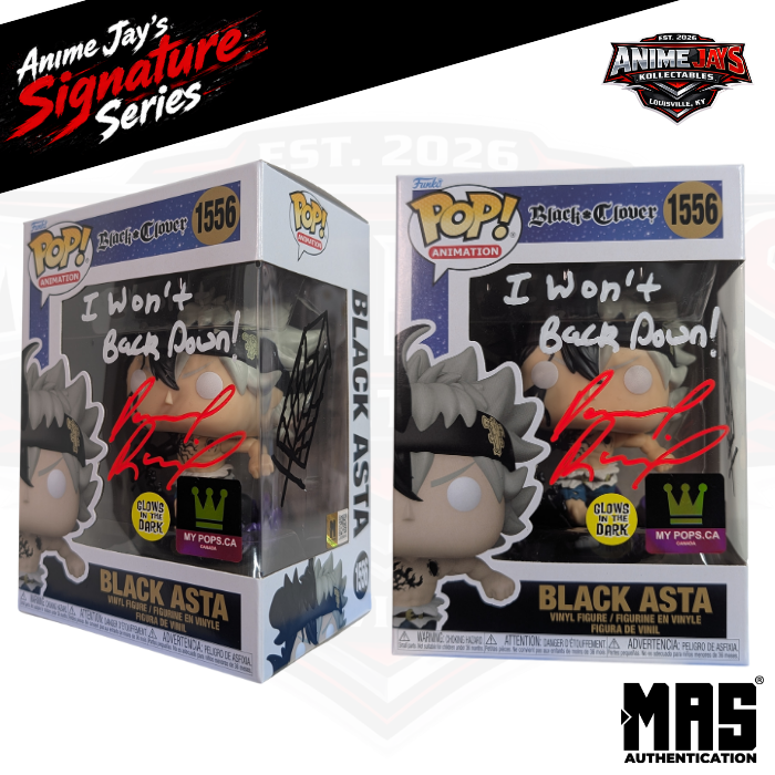 Black Clover Black Asta Funko Pop! Vinyl Figure #1556 GITD Signed & Quoted By Dallas Reid #3