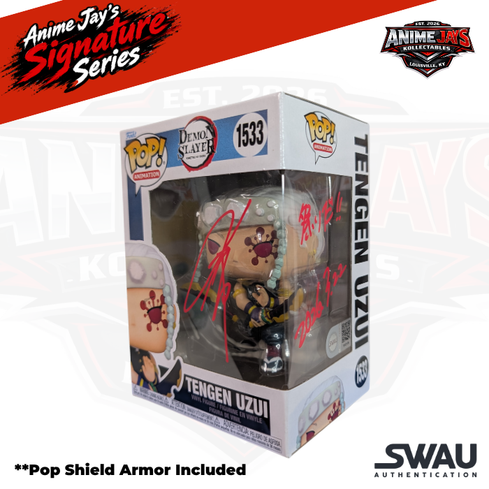 Demon Slayer: Kimetsu no Yaiba Tengen Uzui Funko Pop! Vinyl Figure #1533 Signed by Katsuyuki Konishi