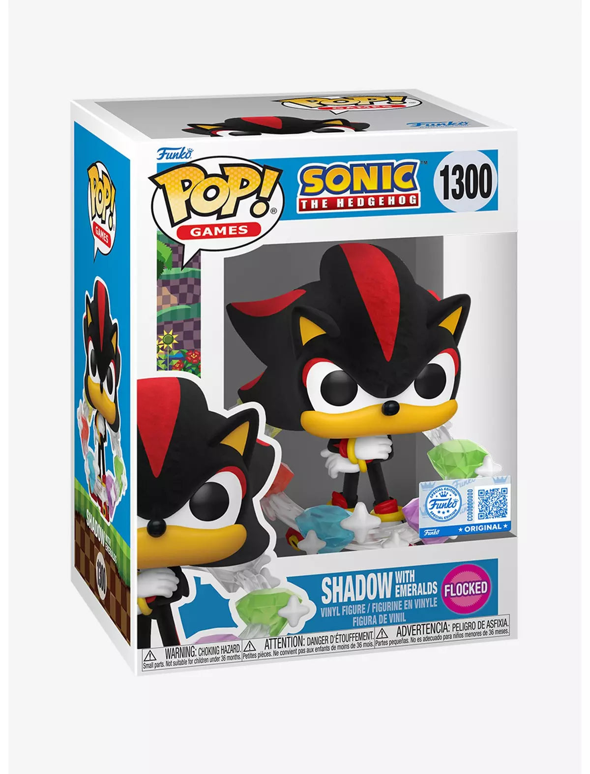 Sonic The Hedgehog: Shadow With Emeralds (Flocked) Funko Pop! Vinyl Figure #1300