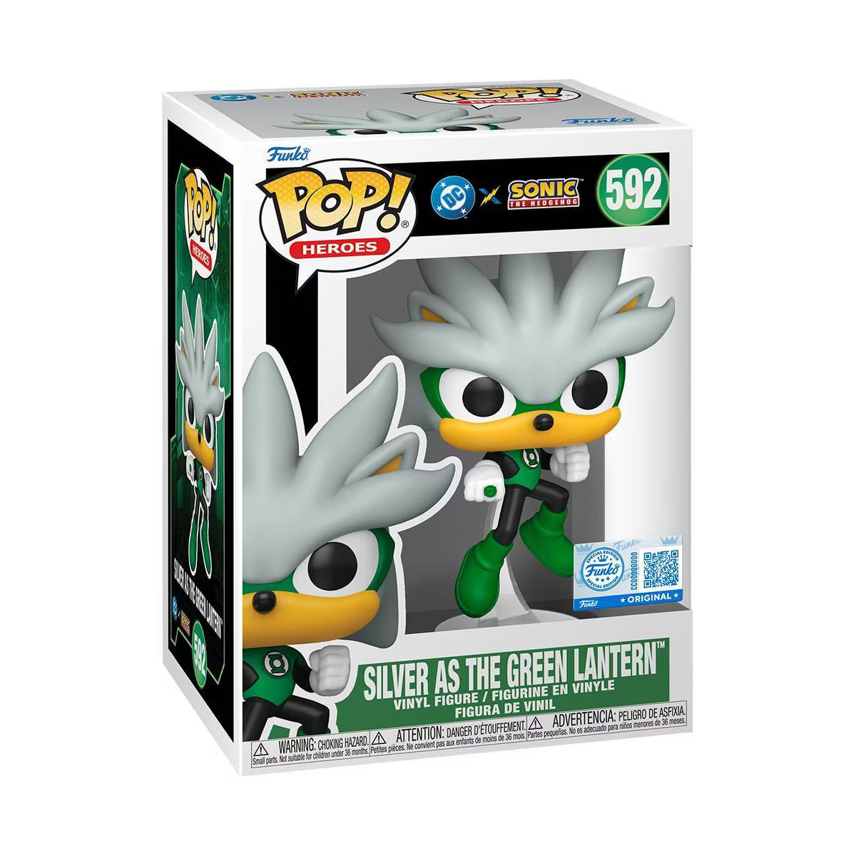 DC & Sonic The Hedgehog: Silver As Green Lantern Funko Pop! Vinyl Figure #592