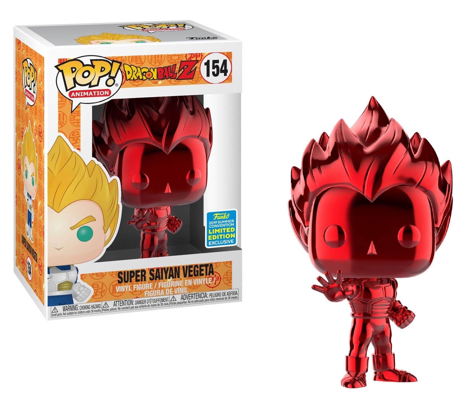 Dragon Ball Z Super Saiyan Vegeta Funko Pop! #154 - 2019 SDCC Shared Sticker