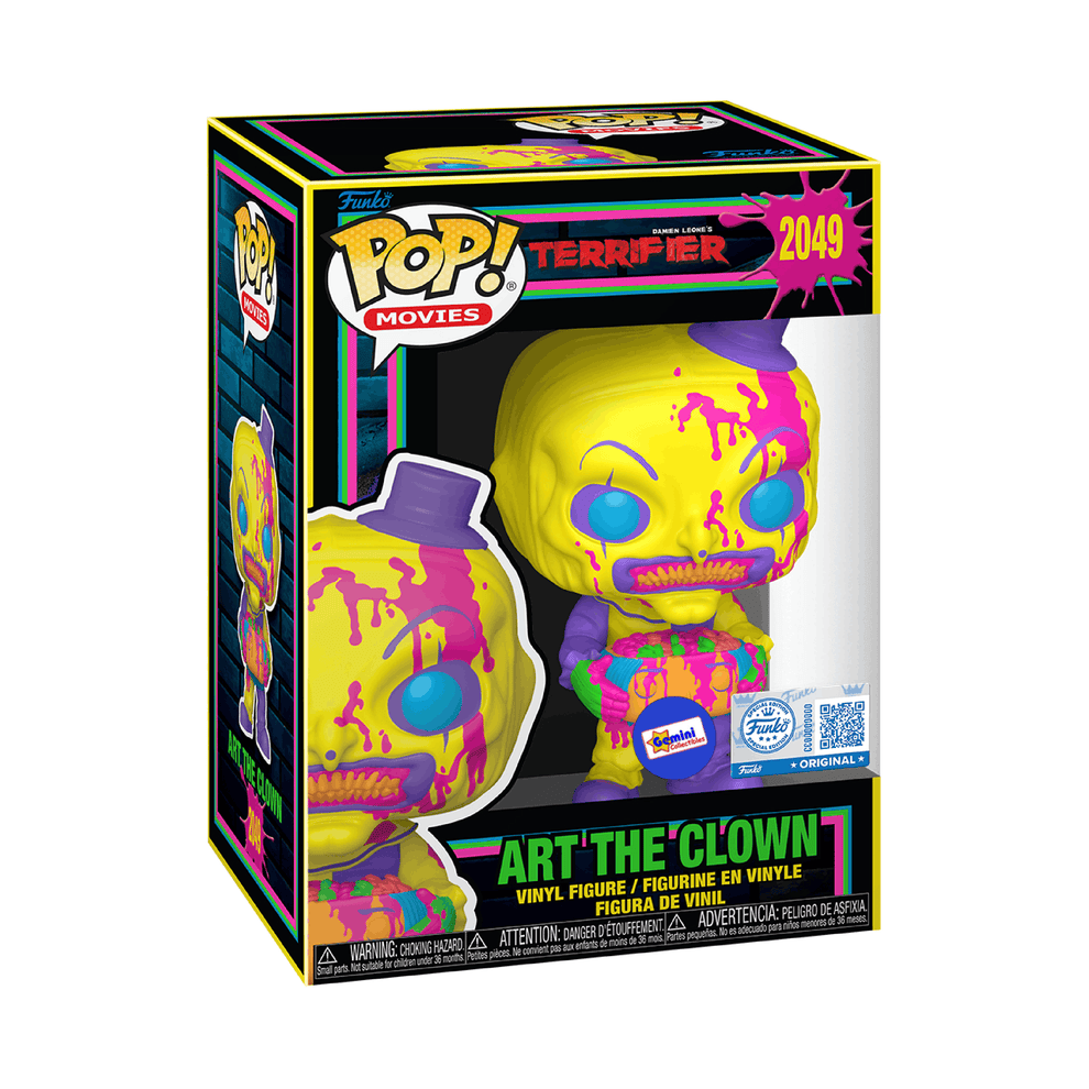 Terrifier: Art The Clown Funko Pop! Vinyl Figure #2049 Black Light - Gemini Collectibles Exclusive
